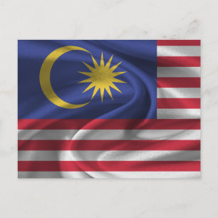 Malaysia Flagga Vykort
