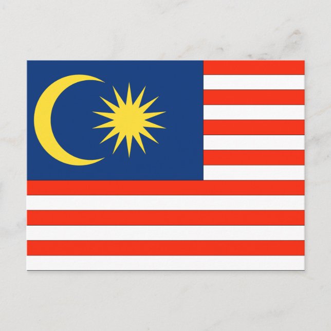 Malaysia Flagga Vykort (Framsida)