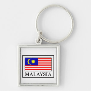 Malaysia Fyrkantig Silverfärgad Nyckelring