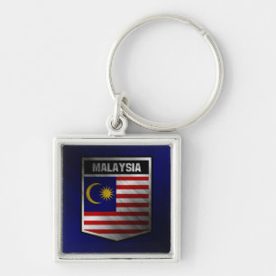 Malaysia Fyrkantig Silverfärgad Nyckelring