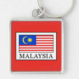 Malaysia Fyrkantig Silverfärgad Nyckelring