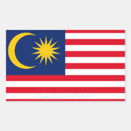 Malaysia - Högkvalitativ Flagga-fästcker Rektangulärt Klistermärke