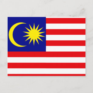 Malaysia Högkvalitativ Flagga Vykort