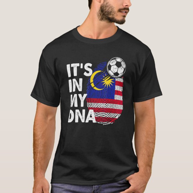 Malaysia i mitt Dna Malaysian Flagga Team Malaysia T Shirt (Framsida)