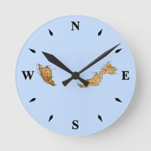 Malaysia Karta Clock Rund Klocka