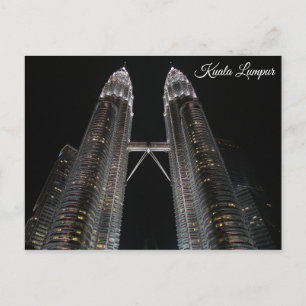 Malaysia Kuala Lumpur Petronas Torn i natt Vykort