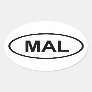 Malaysia ’MAL’ Ovalt Klistermärke