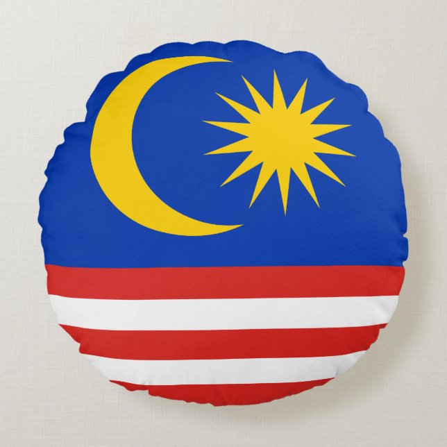 Malaysia Malay flagga Jalur Gemilang Rund Kudde (Framsidan)