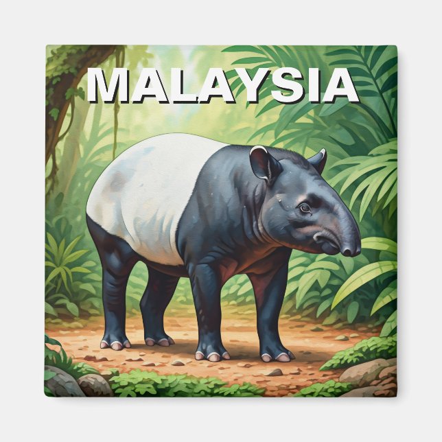 Malaysia Malayan Tapir Magnet (Framsidan)