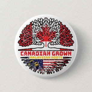 Malaysia Malaysian Canadian Träd Roots Flagga Knapp