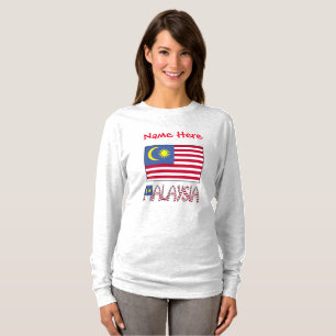 Malaysia Malaysisk Flagga Röd Personalisering Kvin T Shirt