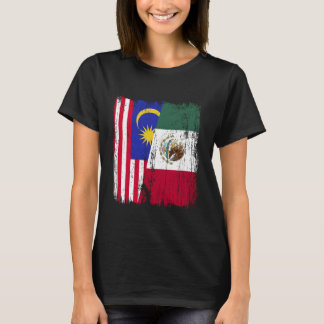 Malaysia Mexiko Halv Flagga Malaysisk Mexikansk Ar T Shirt