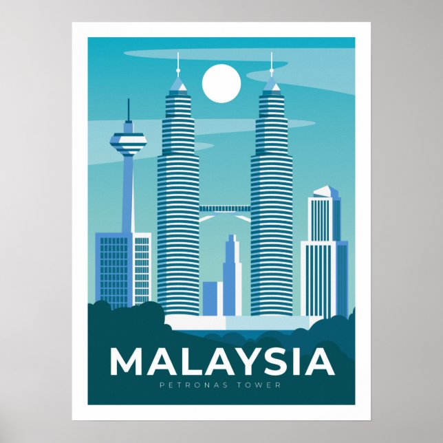 MALAYSIA-reseaffisch Poster (Framsidan)
