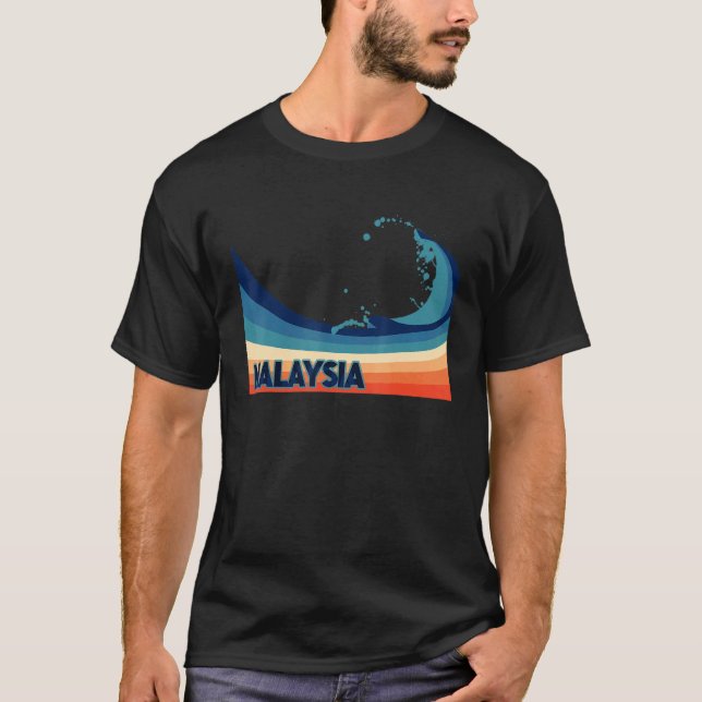 Malaysia Retro Surf Segling & Fiske Semester T Shirt (Framsida)