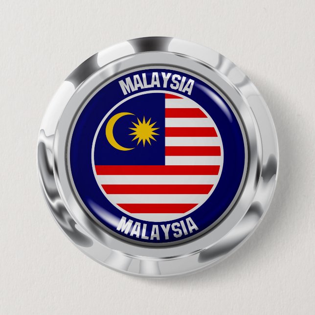Malaysia Round Emblem Knapp (Framsida)