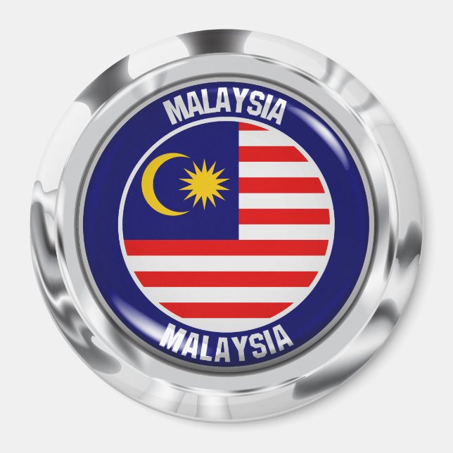 Malaysia Round Emblem Magnet (Framsidan)