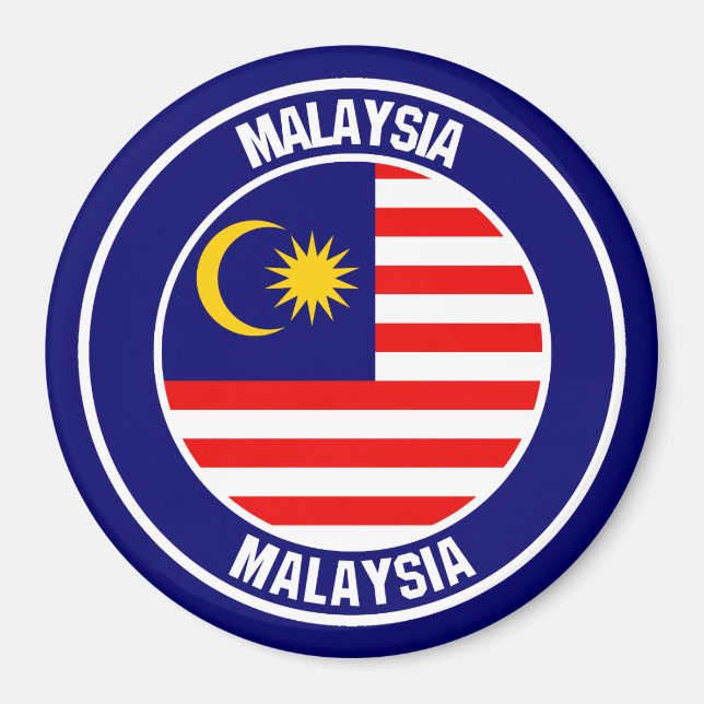 Malaysia Round Emblem Magnet (Framsidan)