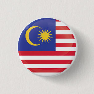 Malaysia Round Icon Flagga Knapp