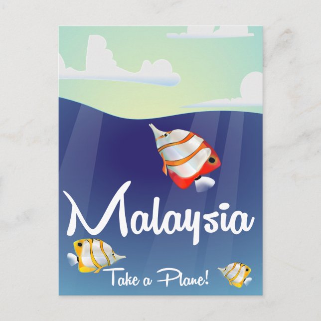 Malaysia seriefigur reseinformation affisch vykort (Framsida)