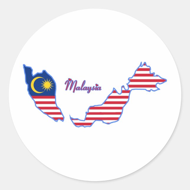 Malaysia Sticker Runt Klistermärke (Framsida)