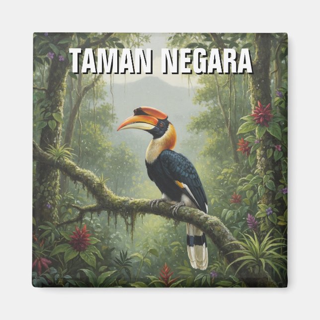 Malaysia Taman Negara Hornbill Magnet (Framsidan)