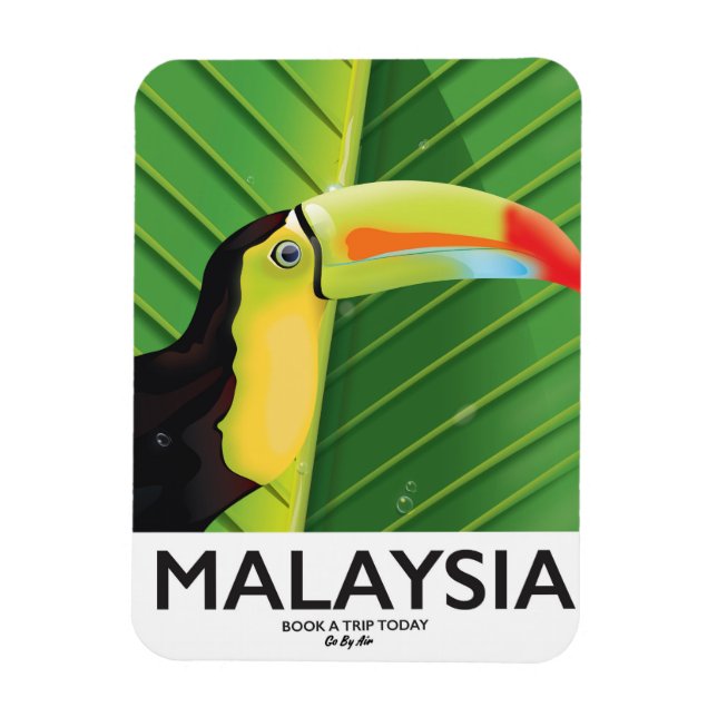 Malaysia Toucan resemålning affisch Magnet (Vertikal)