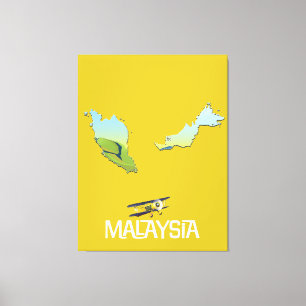 Malaysia Travel karta Canvastryck