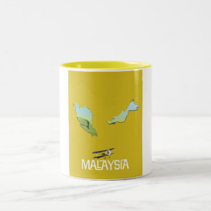Malaysia Travel karta Två-Tonad Mugg