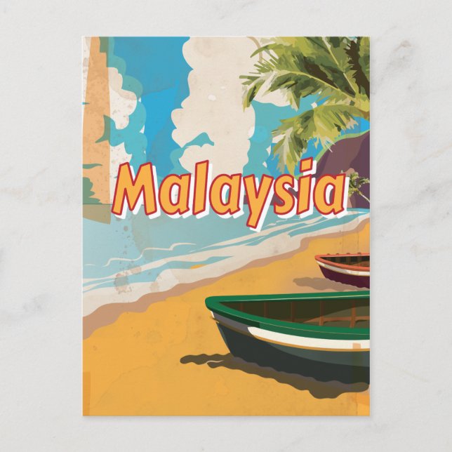 Malaysia Vintage Semester Poster Vykort (Framsida)