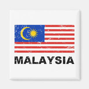 Malaysia vintageflagga magnet