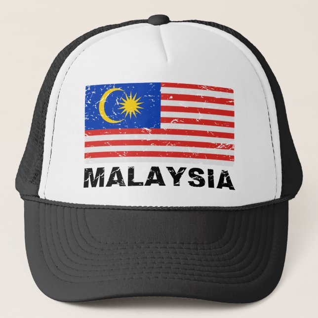 Malaysia vintageflagga truckerkeps (Framsida)