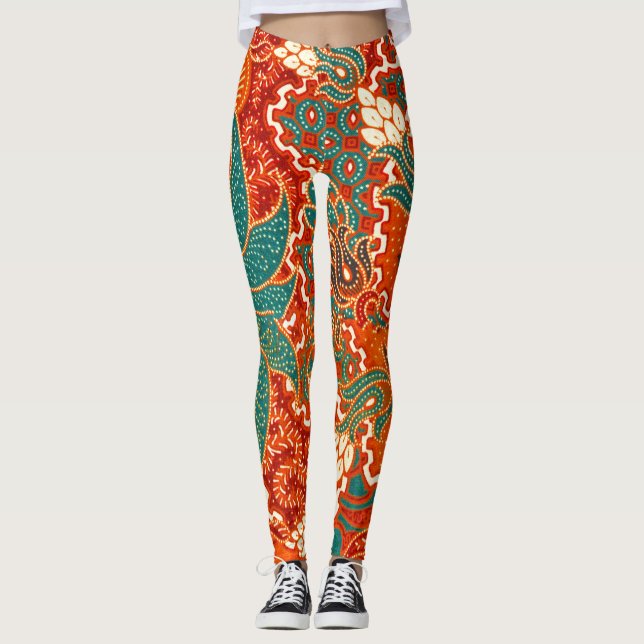 Malaysian Batik: Snygg Art Mönster. Leggings (Framsida)
