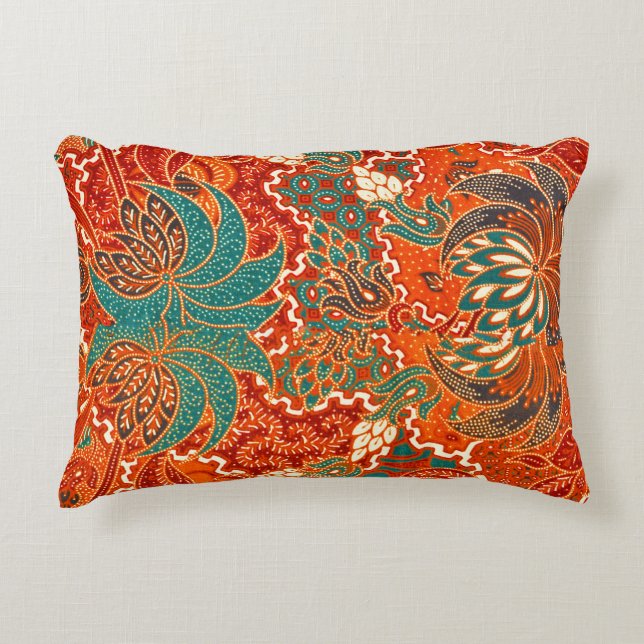 Malaysian Batik: Snygg Art Mönster. Prydnadskudde (Framsidan)