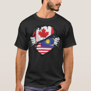 Malaysian Canadian Händer Ripping Roots Flagga T Shirt
