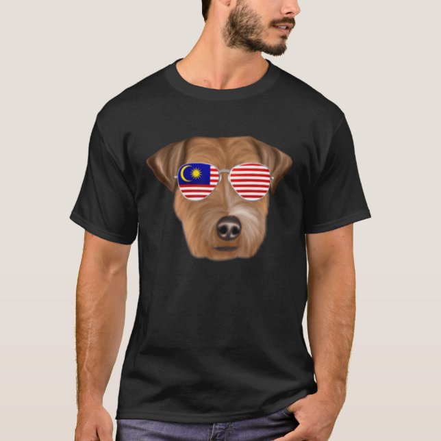 Malaysian Flag Russell Terrier Dog Malaysia Pocket T Shirt (Framsida)
