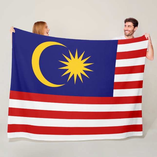 Malaysias flagga fleecefilt (På plats)