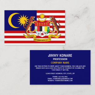 Malaysias Flagga & Jacka av Arm, Malaysias Flagga Visitkort