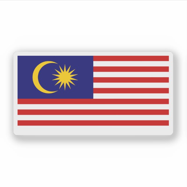 Malaysias flagga klistermärken (Framsida)