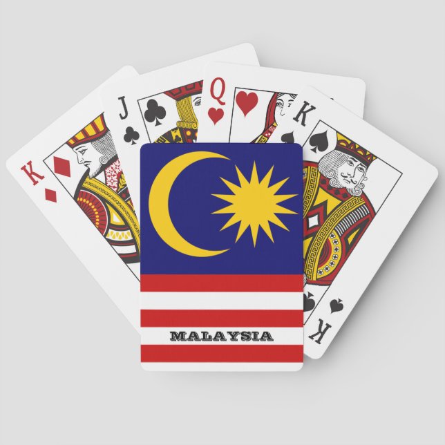 Malaysias Flagga, malaysiska spelkort (Baksidan)