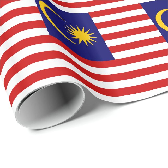 Malaysias flagga presentpapper (Rullad Hörn)