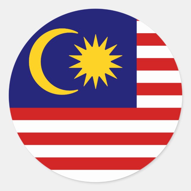 Malaysias flagga runt klistermärke (Framsida)