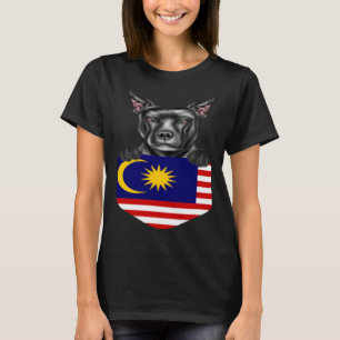 Malaysias Flagga Stafford Bull Terrier Hund In Po T Shirt