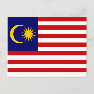 Malaysias flagga vykort