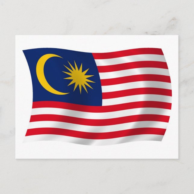 Malaysias flagga vykort (Framsida)