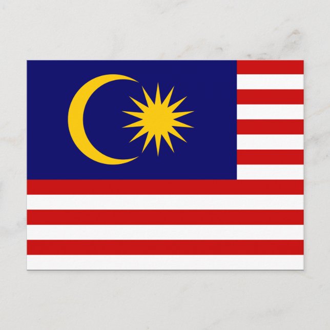 Malaysias flagga vykort (Framsida)