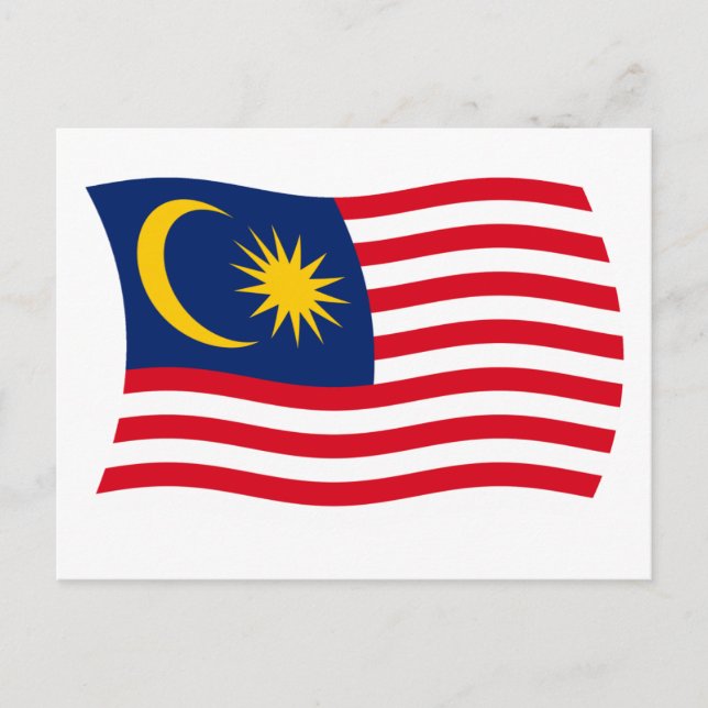 Malaysias flagga vykort (Framsida)
