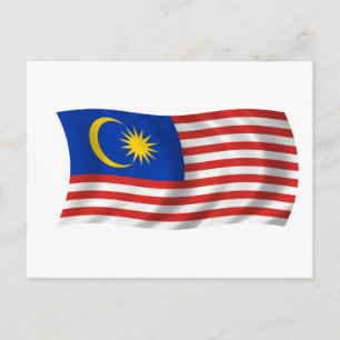 Malaysias flagga vykort