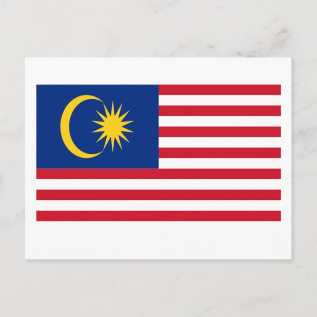 Malaysias flagga vykort (Framsida)