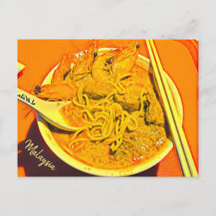 Malaysias Prawn Laksa spicy foodie Tryckpress Vykort