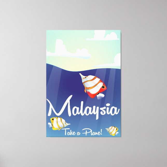 Malaysias reseaffisch för Tecknad Canvastryck (Framsida)